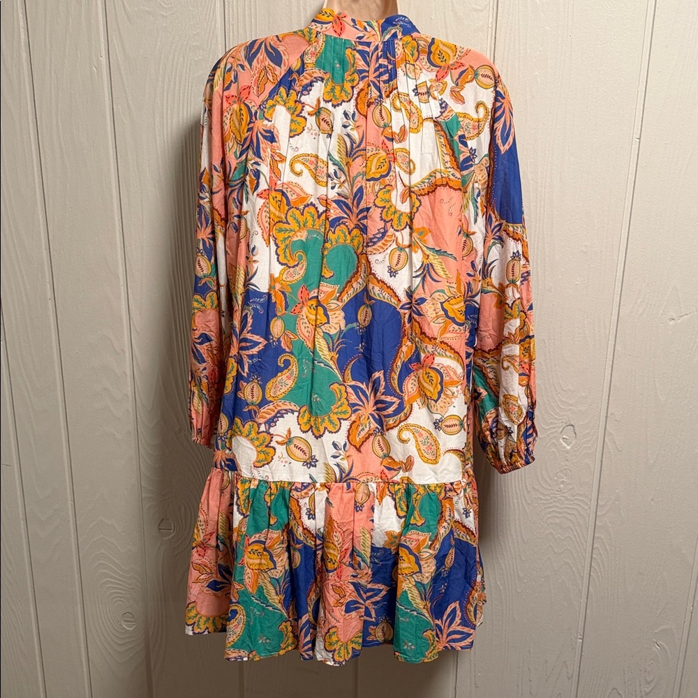 Antonio Melani Brynn Mock Neck Long Sleeve Retro Floral Print Dress SIZE 4 - Picture 11 of 14